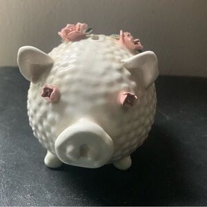 Vintage Milk glass Hobnail Lefton Piggy bank